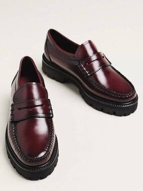 New G.H.Bass Grace Super Lug Loafers Anthropologie Wine